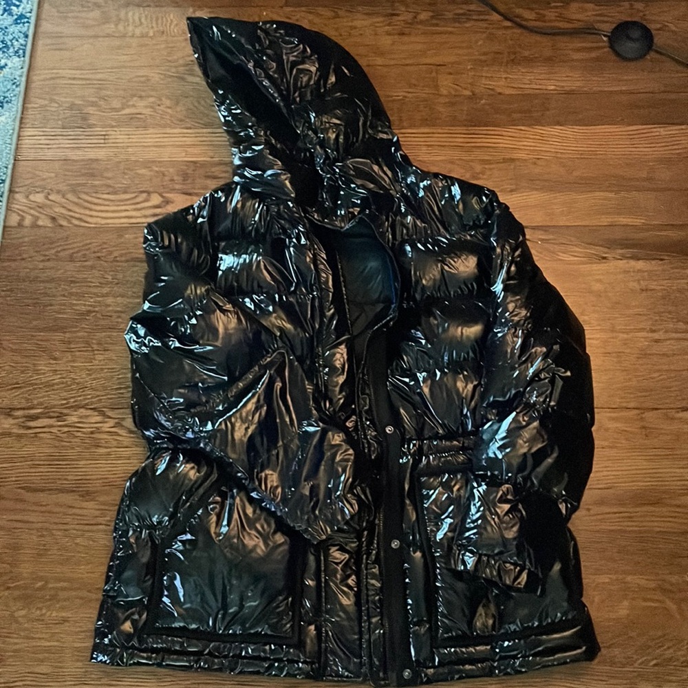 Black puffer coat